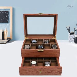 Boîte à montres en bois, design raffiné et fonctionnel