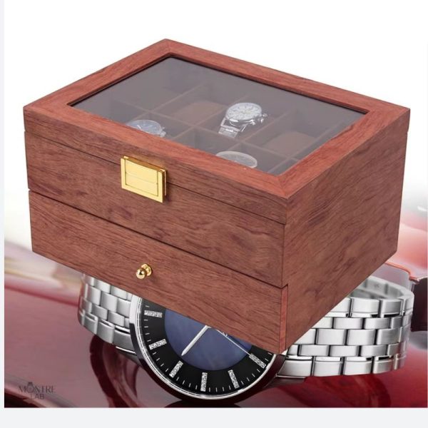 Accessoire de rangement pour montres, 20 compartiments en bois