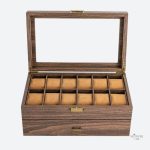 Élégante boîte à montres en bois avec 24 sections