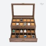 Rangement en bois pour 24 montres, design raffiné