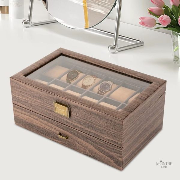 Accessoire en bois pour 24 montres, pratique et stylé