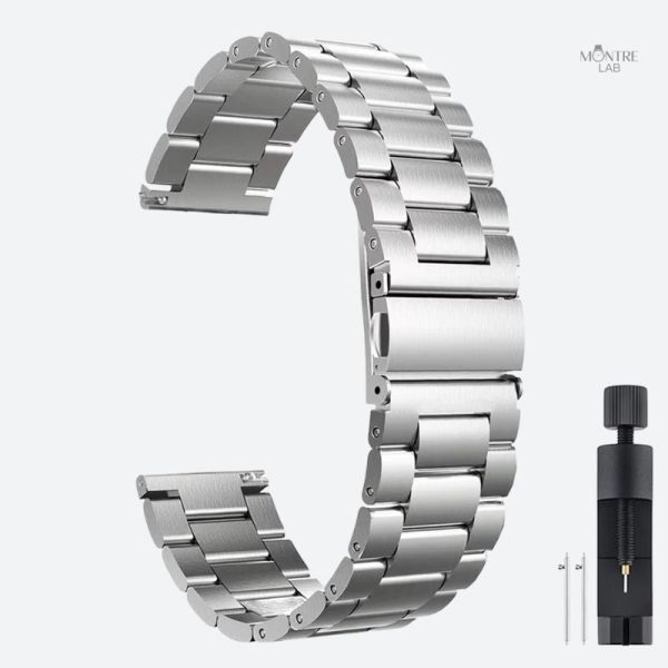 bracelet-montre-connectee-acier-maillons-1 Bracelet montre connectée en acier à maillons