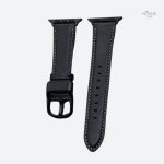 Bracelet de montre en cuir cousu, ajustable