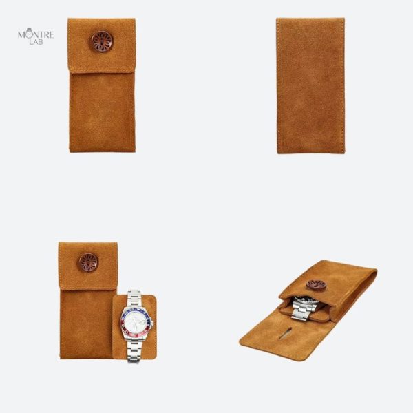 Étui pour montre en daim, parfait pour les déplacements