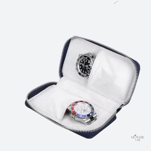 Étui en cuir pour deux montres, idéal pour les déplacements