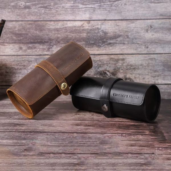 Étui de rangement pour montres, design chic en cuir