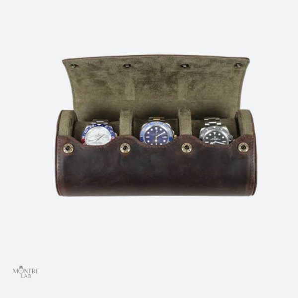 Étui de voyage pour montre, design en cuir authentique