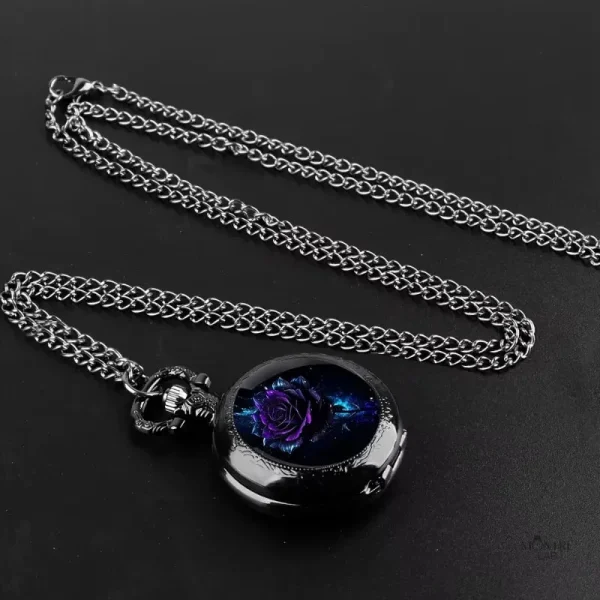 Élégante montre à gousset pour homme, teinte rose