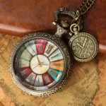 Montre à gousset homme style rétro coloré