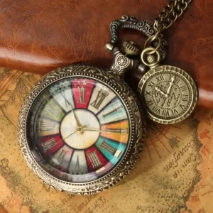 Montre à gousset homme style rétro coloré