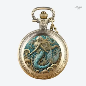 Montre à gousset homme vintage bronze Sirène