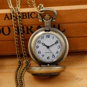 Montre à gousset en bronze style vintage pour homme