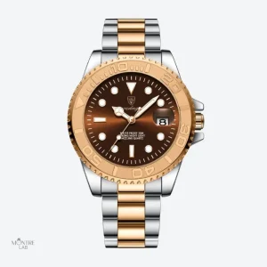 Montre homme style plongeur en acier inoxydable