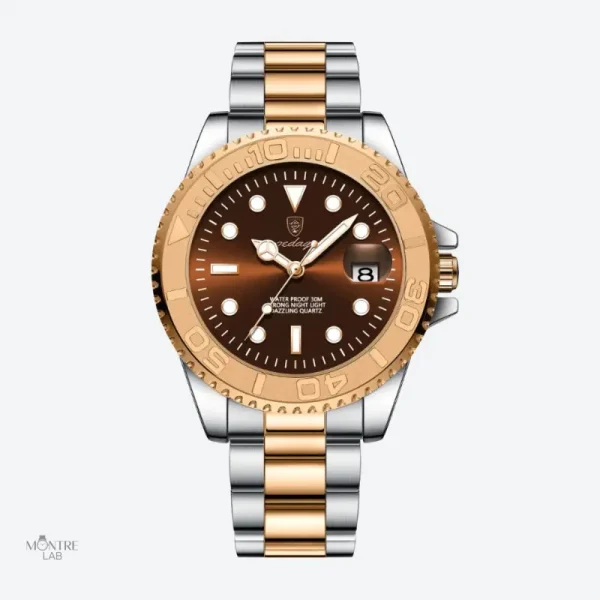 Montre homme style plongeur en acier inoxydable
