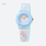 Montre à aiguilles pour enfant avec bracelet papillons