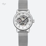 Montre automatique femme bracelet acier maille