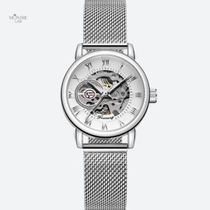 Montre automatique femme bracelet acier maille