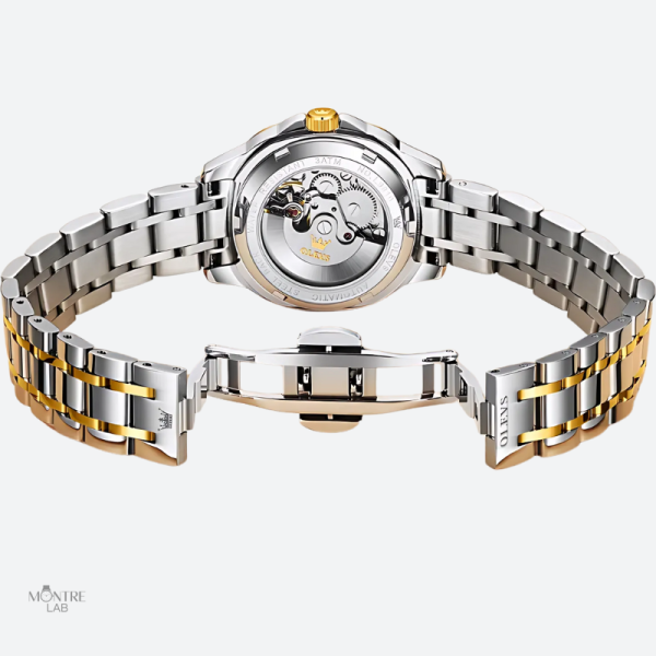 Design élégant avec bracelet en acier bicolore