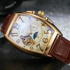 Montre femme avec phase lunaire élégante