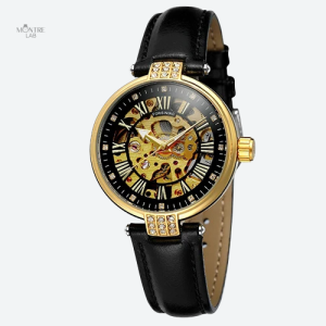 Montre femme avec détails en diamant et mouvement automatique