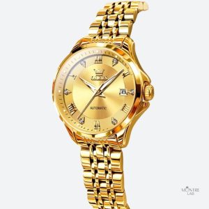 Montre automatique femme dorée waterproof 30mm