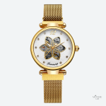 Accessoire mode femme avec design floral squelettique