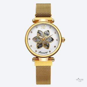 Accessoire mode femme avec design floral squelettique