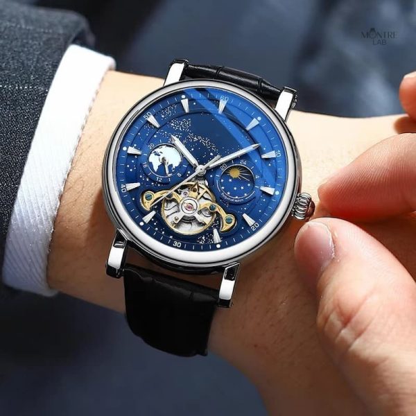 Montre homme automatique au design unique et brillant