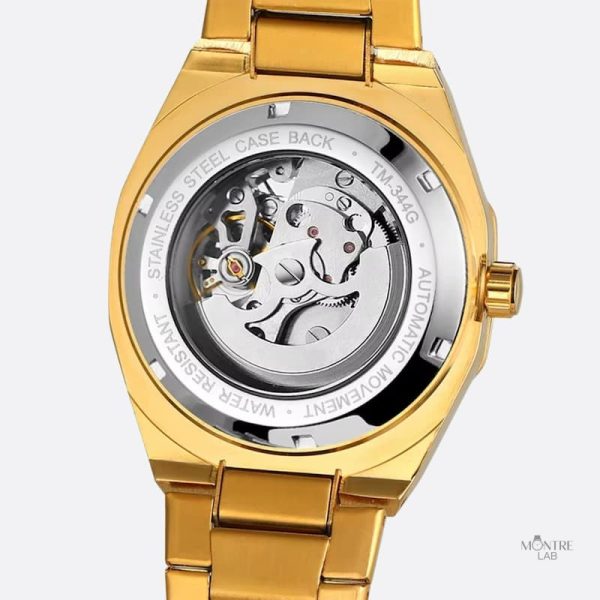 Élégante montre dorée pour homme, forme octogonale