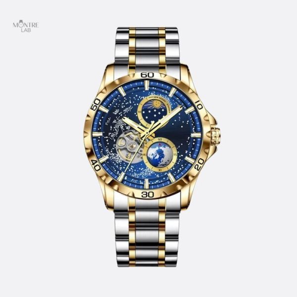 Montre automatique homme design galaxie étanche