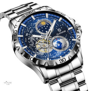 Montre homme automatique avec design galaxie