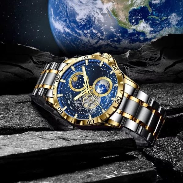 Élégante montre homme, automatique et résistante à l'eau