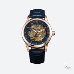Montre squelette en cuir pour homme