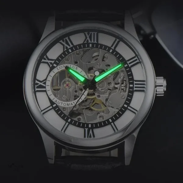 Montre en cuir homme, style automatique élégant