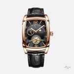 Montre tonneau avec phase de lune élégante pour homme