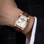 Design classique de montre automatique homme à phase de lune