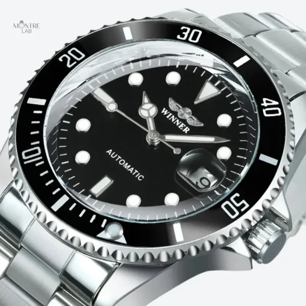 montre-automatique-plongee-bracelet-acier-et-style-plongee-1 Montre automatique homme style plongée bracelet acier