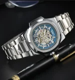 Style moderne : montre automatique squelette pour homme