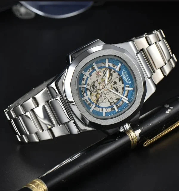 Style moderne : montre automatique squelette pour homme