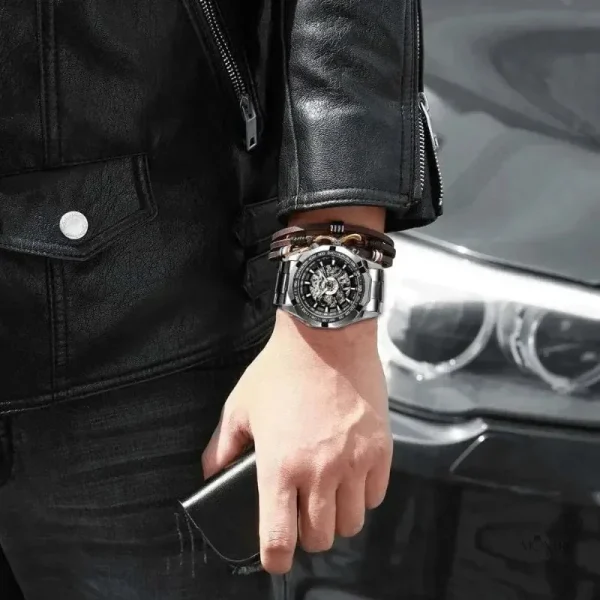 Montre automatique pour homme avec look squelettique