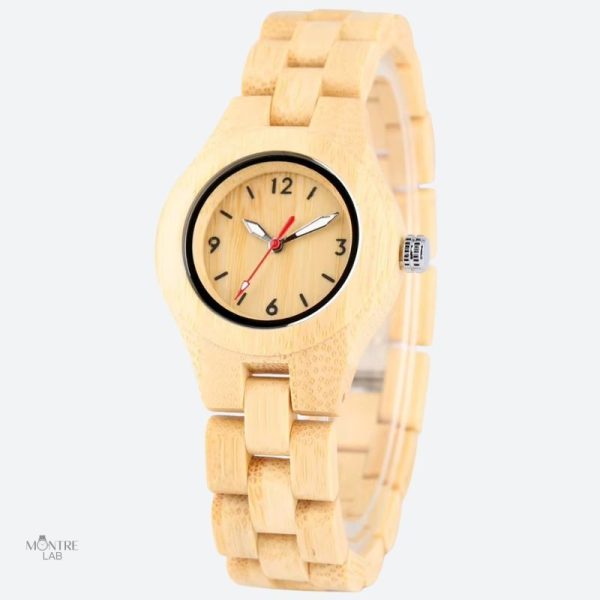 Montre femme en bois bambou naturel