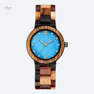 Accessoire mode femme en bois Patchwork Chic
