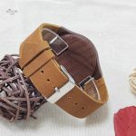 Montre femme en cuir et bois naturel