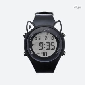 Montre digitale enfant avec motif chat et bracelet licorne