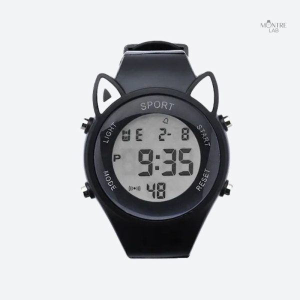 montre-chat-digitale-enfant-avec-bracelet-licorne-1 Montre digitale enfant avec motif chat et bracelet licorne