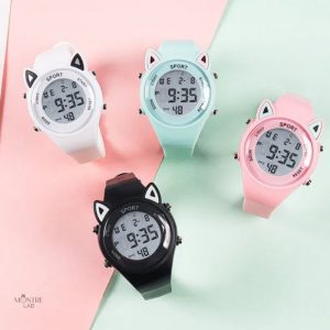 Montre enfant chat digitale colorée avec bracelet licorne
