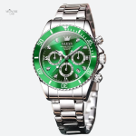 Montre Chronographe Femme Cadran Vert & Acier Miroir