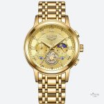 Montre Chronographe Femme Dorée Phase Lunaire