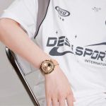 Montre chronographe avec finition rose doré