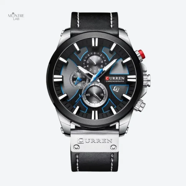 Chronographe élégant pour homme avec boîtier large